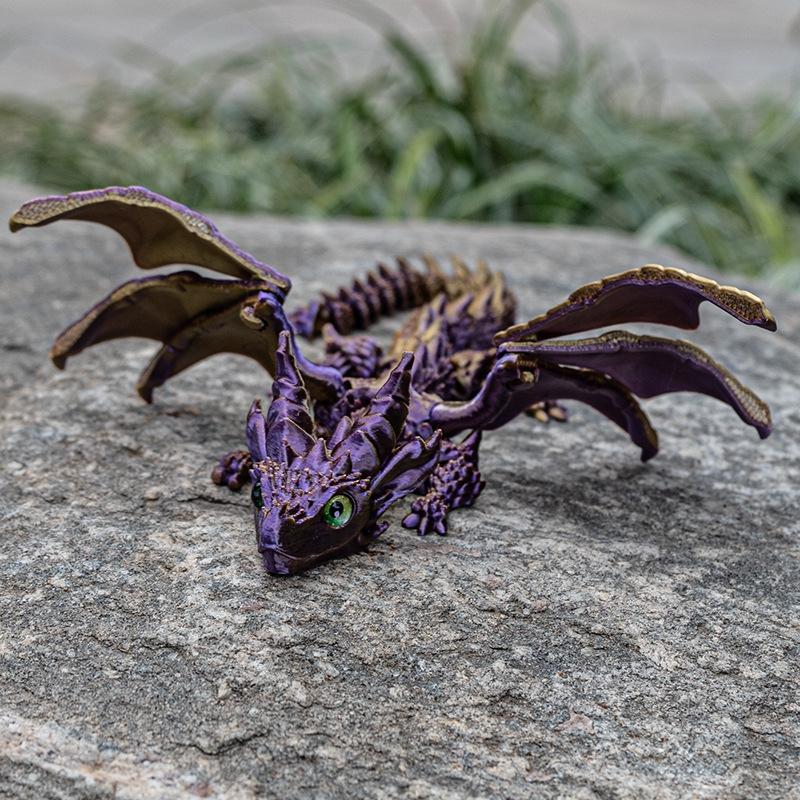 3D Printing Flying Dragon Simulated Craft Ornament Multi-jointed Movable Flying Dragon Figures Home Desk Decoration