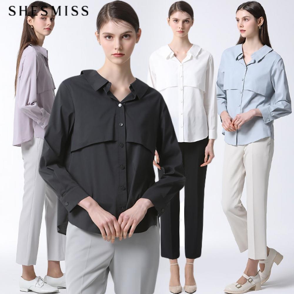 

She S miSS Open Collar Cuff Shirt Price 198 000 Won Light violet (LV)/55