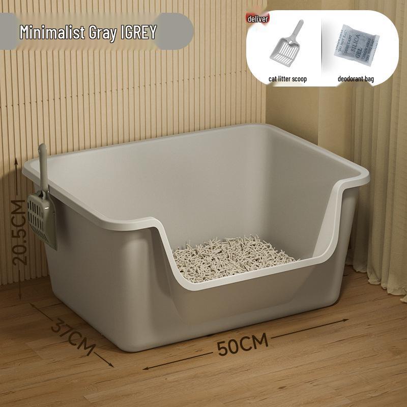 Extra Große Halboffene Anti-Tracking Katzentoilette