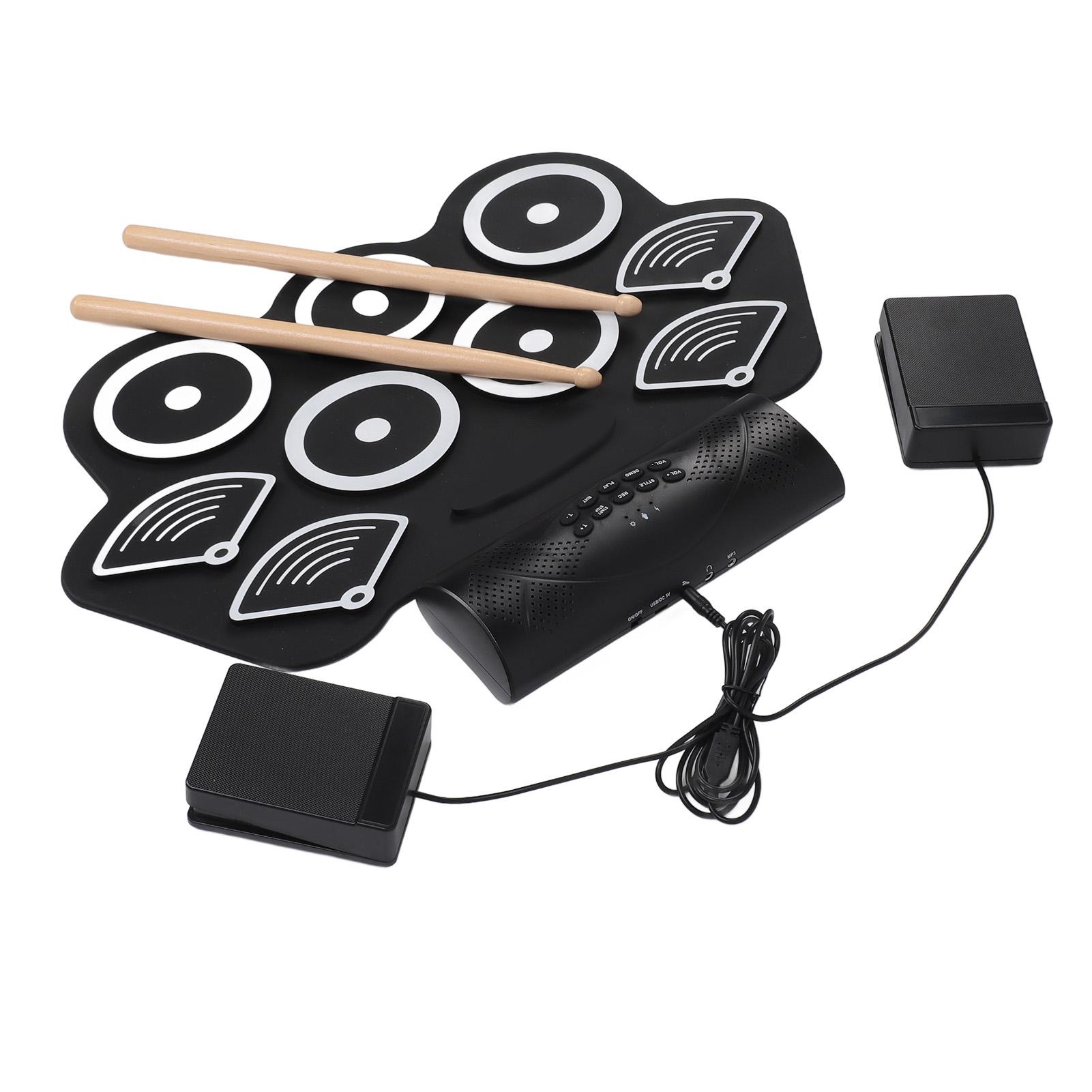 

Электронная барабанная установка Roll Up, 9 пэдов, два динамика, USB, MIDI, 12 демо-песен, Bluetooth-барабанная установка Roll Up