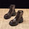 Summer new mesh Martin boots women's thick-soled heightening versatile breathable thin short boots British wind net boots