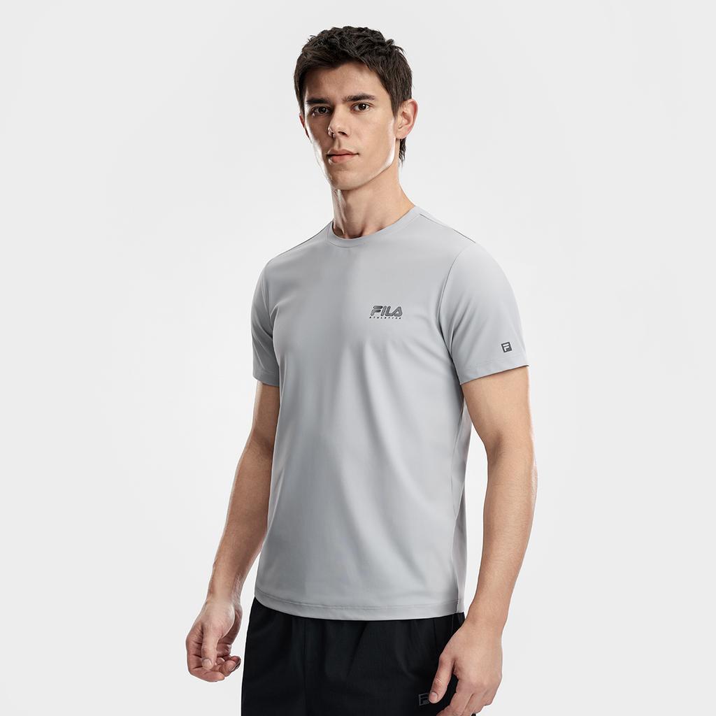 Fila Fitness Simple Basic Classic Sports Training Versatile Comfortable Breathable Knitted Short Sleeve T-Shirt Men Tops Cool-Gray A51M621107FGY