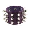 Pulseira de Couro PU com Tachas Punk Rebites Pontiagudos Punho Pulseira de Pulso Retrô Rock Rebite Pulseira de Pulso Enrolável Pulseira Ajustável com Pontas
