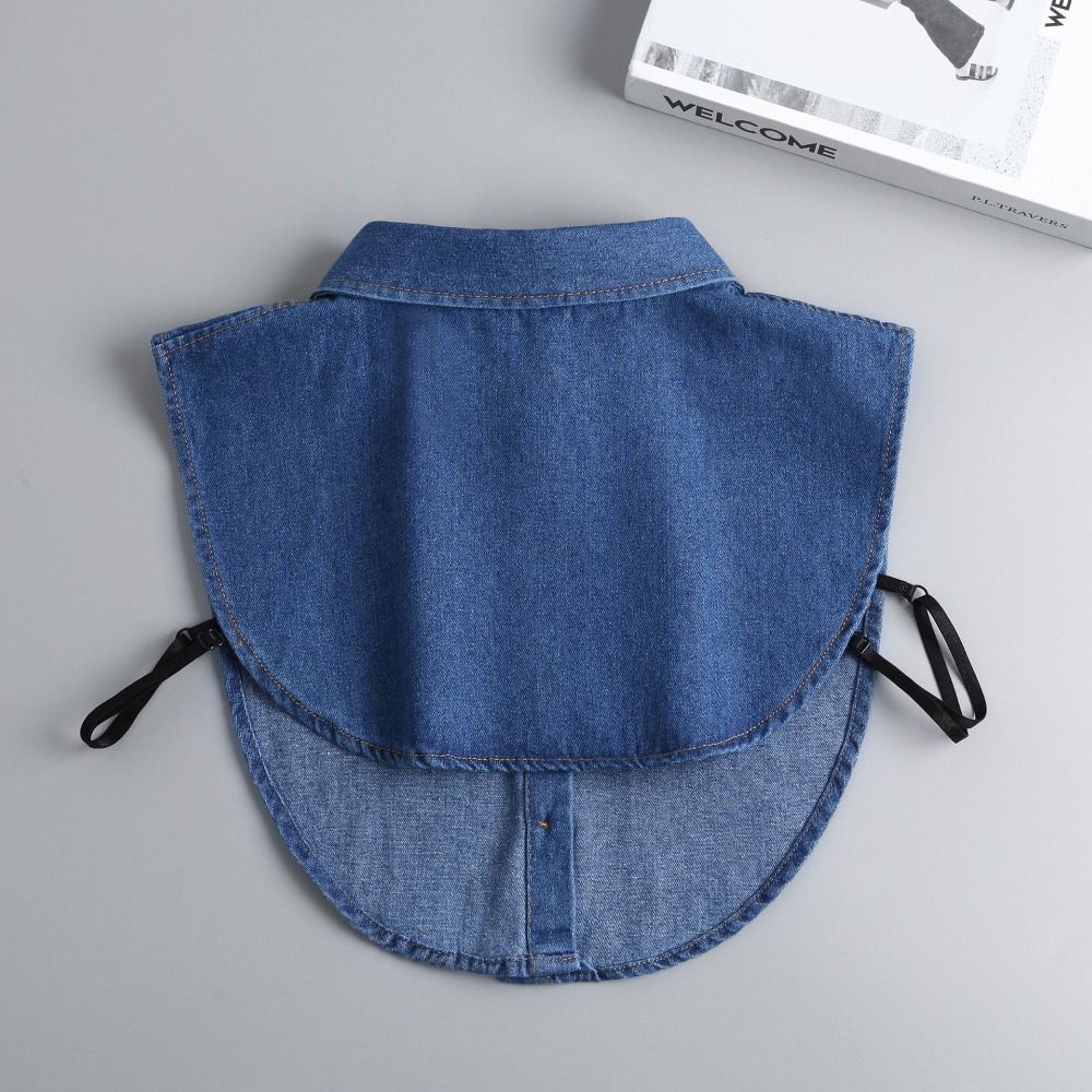 Detachable Denim Fake Collar Sharp Collar False Blouse Collar Adjustable Neckline Decorative Shirt