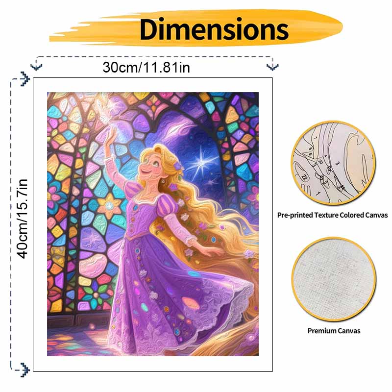 Disney Rapunzel oil painting hand painting coloring painting handmade diy home decoration gift