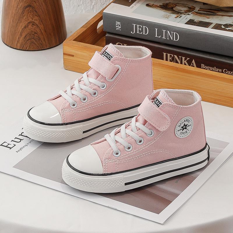 Kids' Unisex Canvas Shoes - Winter 2025 Style, Round Toe, High/Low Top, Soft Sole Board Sneakers for Students