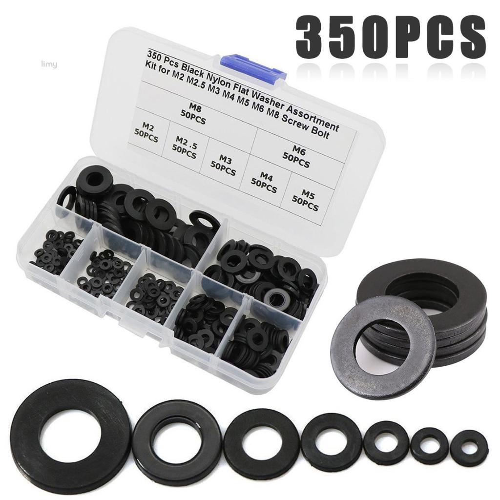 White Nylon Flat Round Washer 9 Sizes White Nylon Gasket Assortment Kit M2 M2.5 M3 M4 M5 M6 M8 M10 M12 600Pcs Flat Washer White Nylon Flat Round Washer 9 Sizes White Nylon Gasket Assortment Kit M2 M2.5 M3 M4 M5 M6 M8 M10 M12 600Pcs Flat Washer