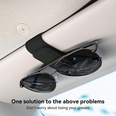 Leather Sunglass Holder For Car Visor Leather Sunglasses Holder For Car Visor Glasses Protective Case Car Visor Accessories For