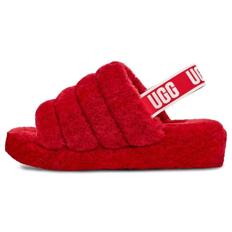 

UGG Кроссовки женские Fluff Yeah Slide Ribbon красные 1095119-RBRD