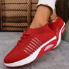 New Summer Casual Sports Shoes 2025 Fly Knit Women's Thick Sole Heightened Lightweight Plus Size Women's Shoes