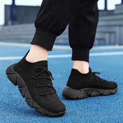 Modne Modne Elastyczne Dzianinowe Męskie Buty Sportowe 2025 Para Sznurowane Antypoślizgowe Płaskie Buty Codzienne Buty Sportowe Męskie Duże Rozmiary 36-47