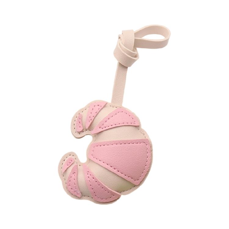 Versatile Mini Croissant Keychain Leather Patch Decors Stylish Accent Keychain Ornament For Purses Rooms