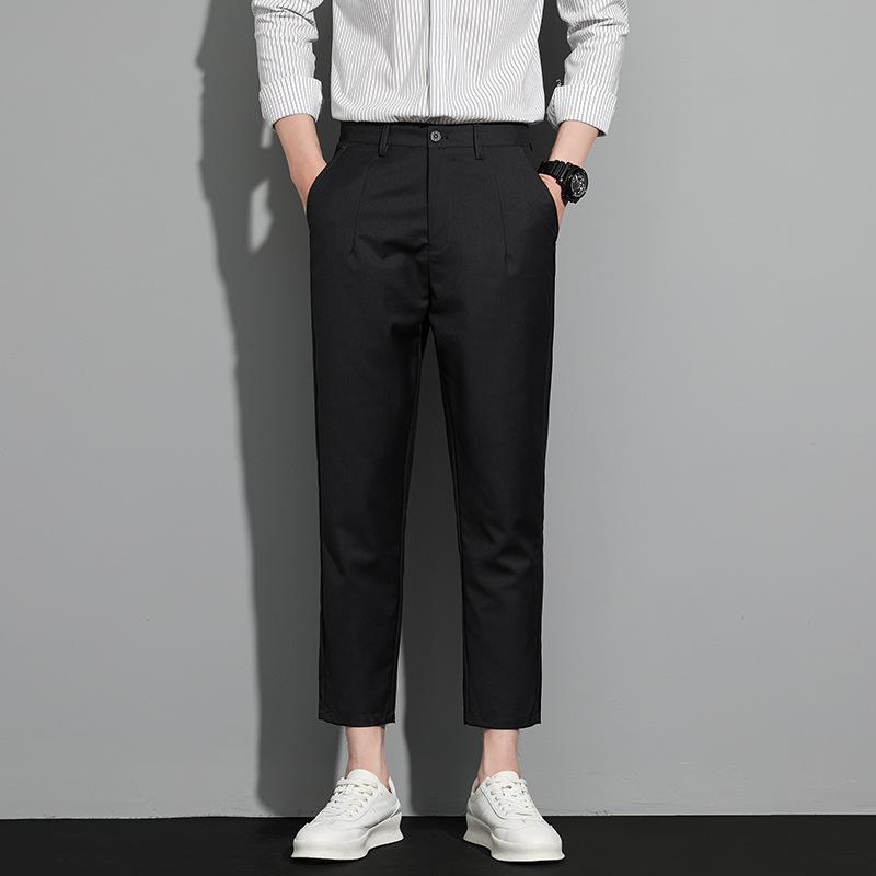 Pants Men's Spring and Autumn New Men's Suit Pants Casual Versatile Blue Straight Fashion Drape Pants Men's Clothing