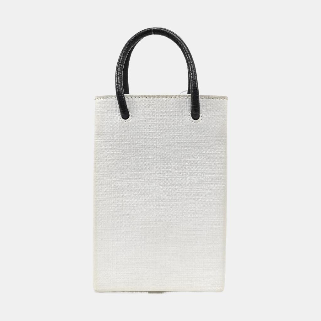 [Pre-Owned] Logo Small Calfskin Tote Bag Shopping Bag Phone Bag Handheld Crossbody Bag Regular - Very Good #1JI6UDO