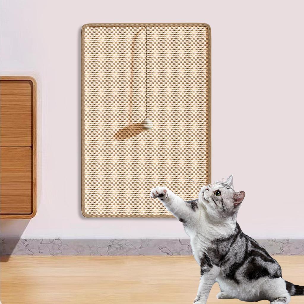 Cat Scratcher Wall Kitten Scratching Board with Toy Balls Sisal Vertical Indoor Couch Pet Furniture Protector Scratcher