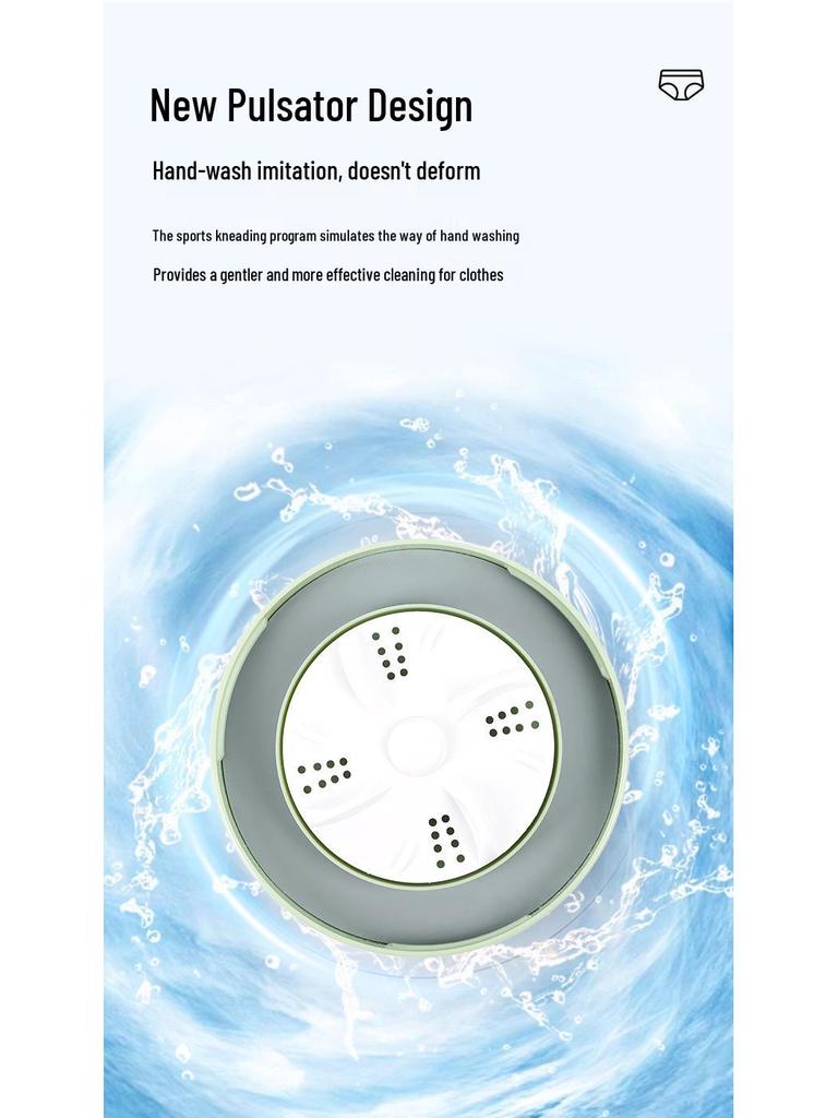 Portable Mini Automatic Washing Machine for Underwear and Socks with Wireless Charging