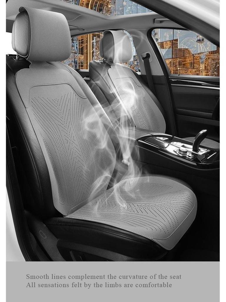 Universal Semi-Surround Suede Car Seat Cushion - All Seasons, Summer Cool, Small Waist Design 2025