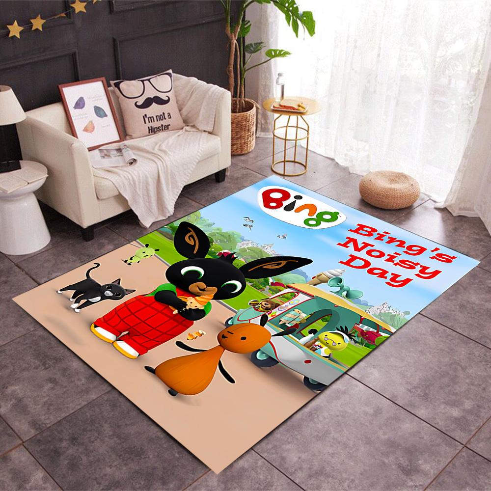 Bing And Friends In Garden Themed Anti-Slip Rugs - Polyester Home Decor, Suitable for Bedrooms, Living Rooms, Doorways, Studios, and Decorations