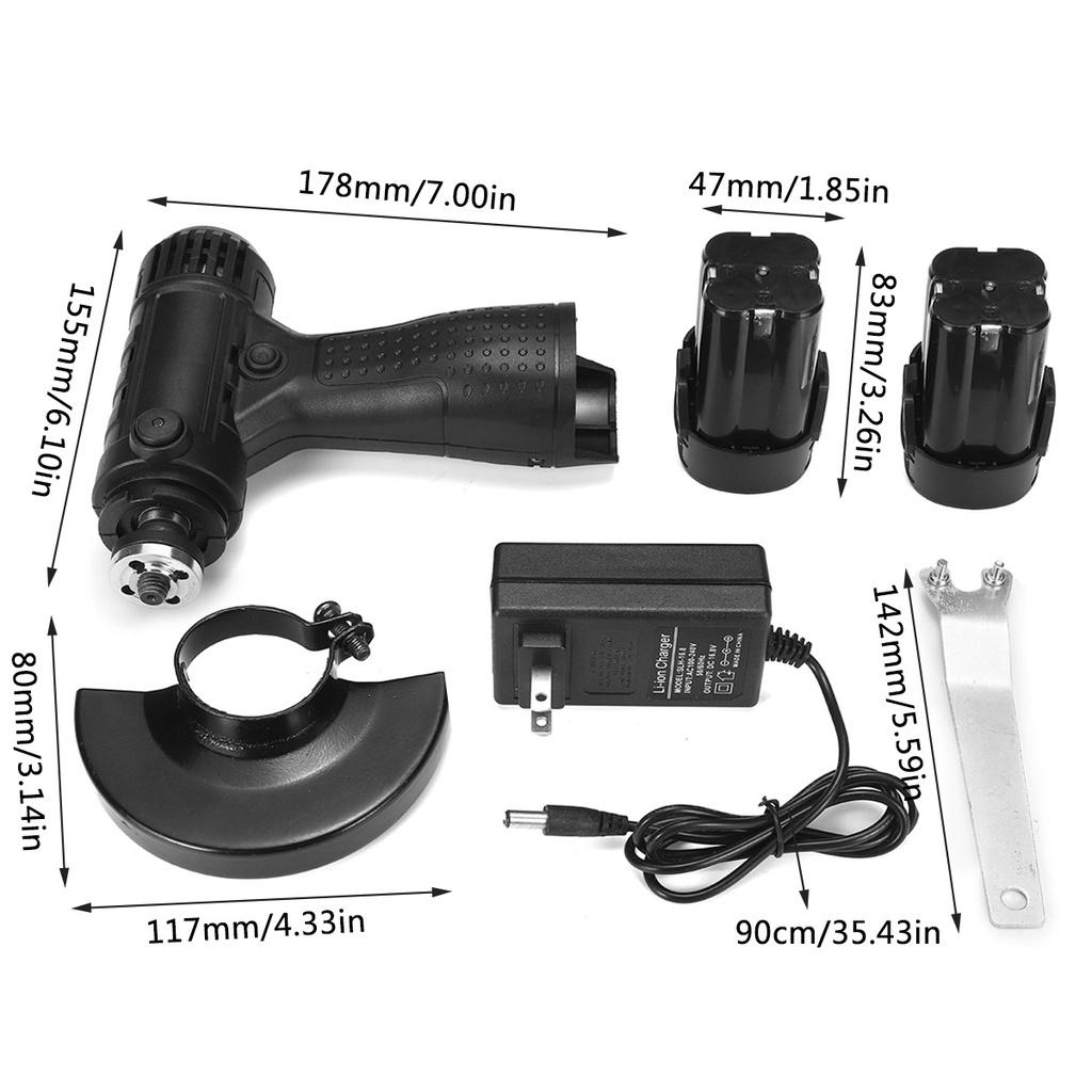 Cordless Angle Grinder Grinding Tools Household Handheld Polishing Cut Off Tool Metal Wood Cordless Brushless Cutter 16.8V