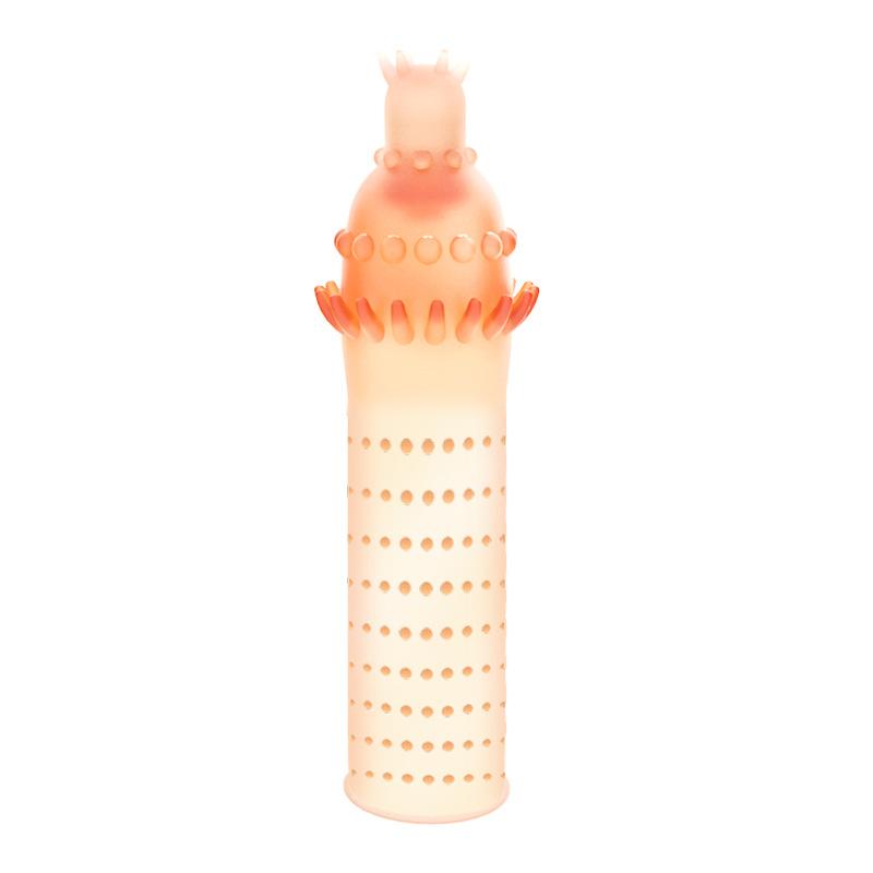Penis Covers Extender Men's Wolf Teeth Condoms Crystal Penis Sleeve Condoms Cock Ring Adult Sex Toy For Adult Sex Male Lasting