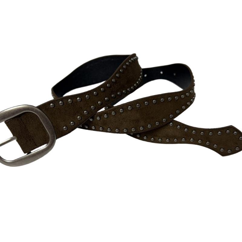 Retro Double-row Rivet Belt Women's Wide Waist Seal Decorative Belt