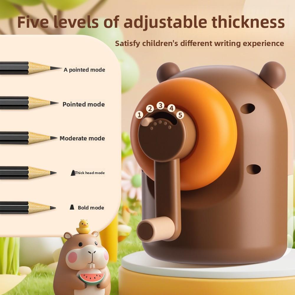 Hand-cranked Cartoon Pencil Cutter Single Hole Pencil Cutter Tool  Students