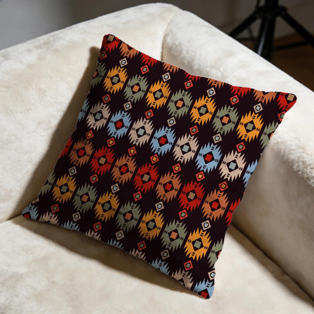 Native Fabric Pattern Cushion Cover Soft Decorative Pillow Case Suitable for Bedroom Sofa Car Travel Use