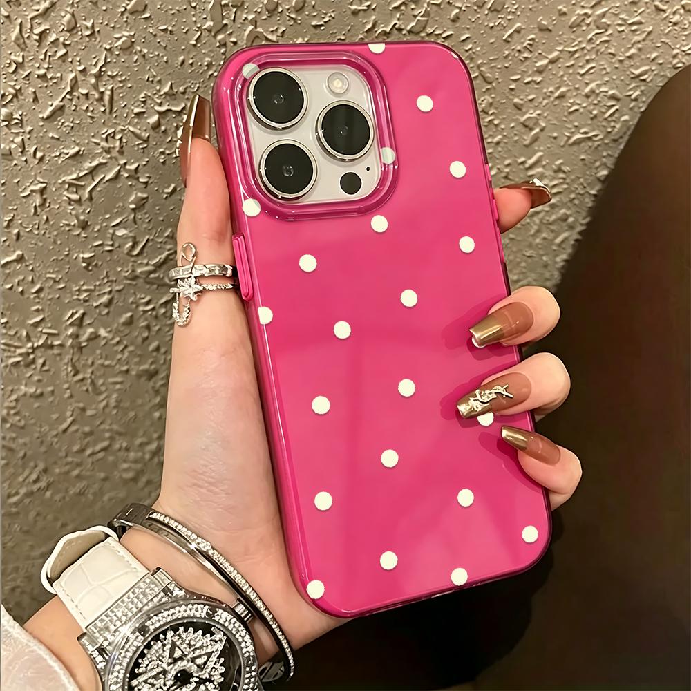 Aesthetics Polka Dot Phone Case For iPhone 17 AIR 16 15 14 13 12 11 Pro MAX Plus Y2K Jelly Shockproof Bumper Cover