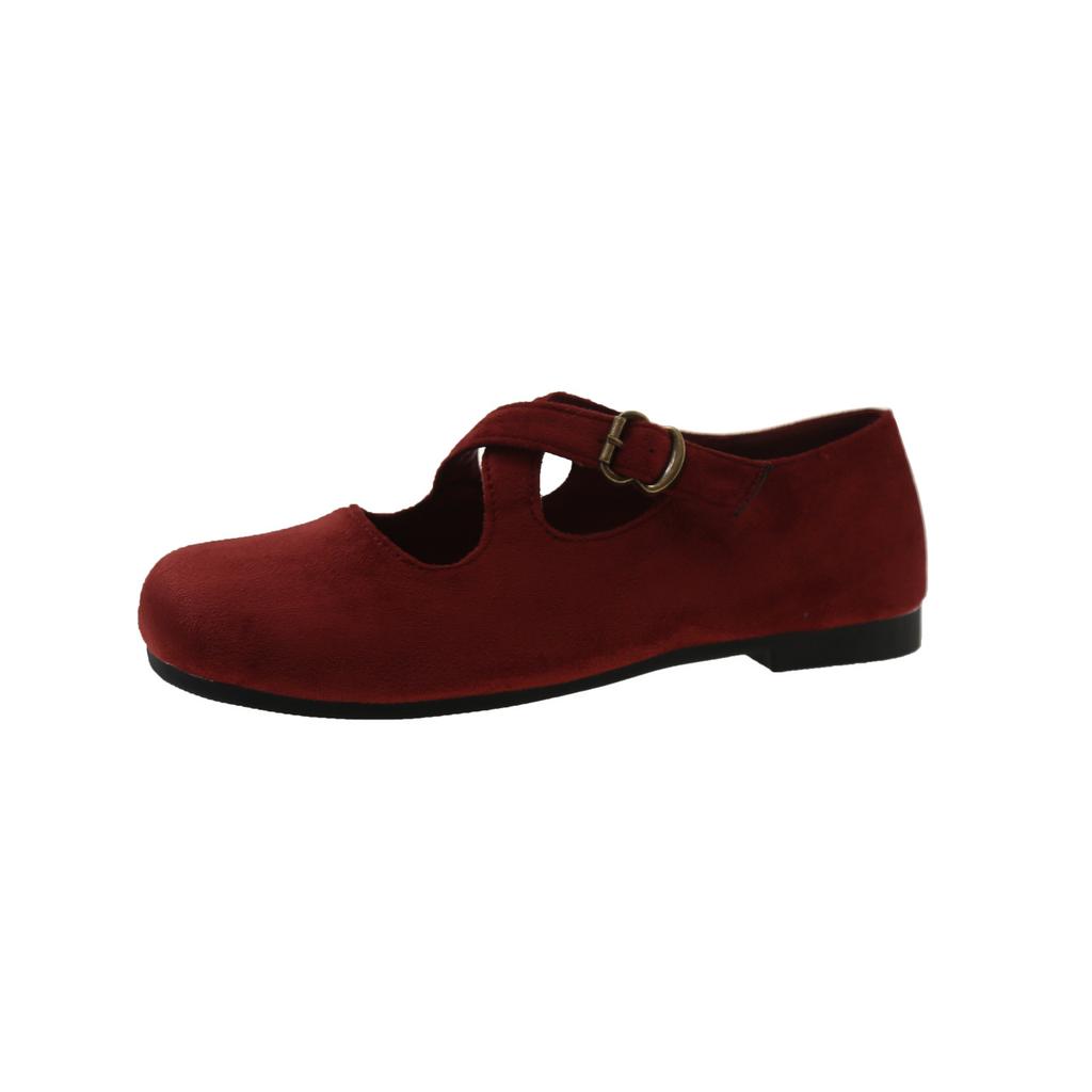 Single shoes 22 spring and autumn new gentle retro ballet fairy style soft flat bottom shallow mouth Mary Jane Doudou shoes