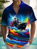 2025 Moon Star Hawaiian Shirt Men Women Fashion Casual Hawaiian Sea Shirts Short Sleeve Button Blouse Festive Holiday Tops
