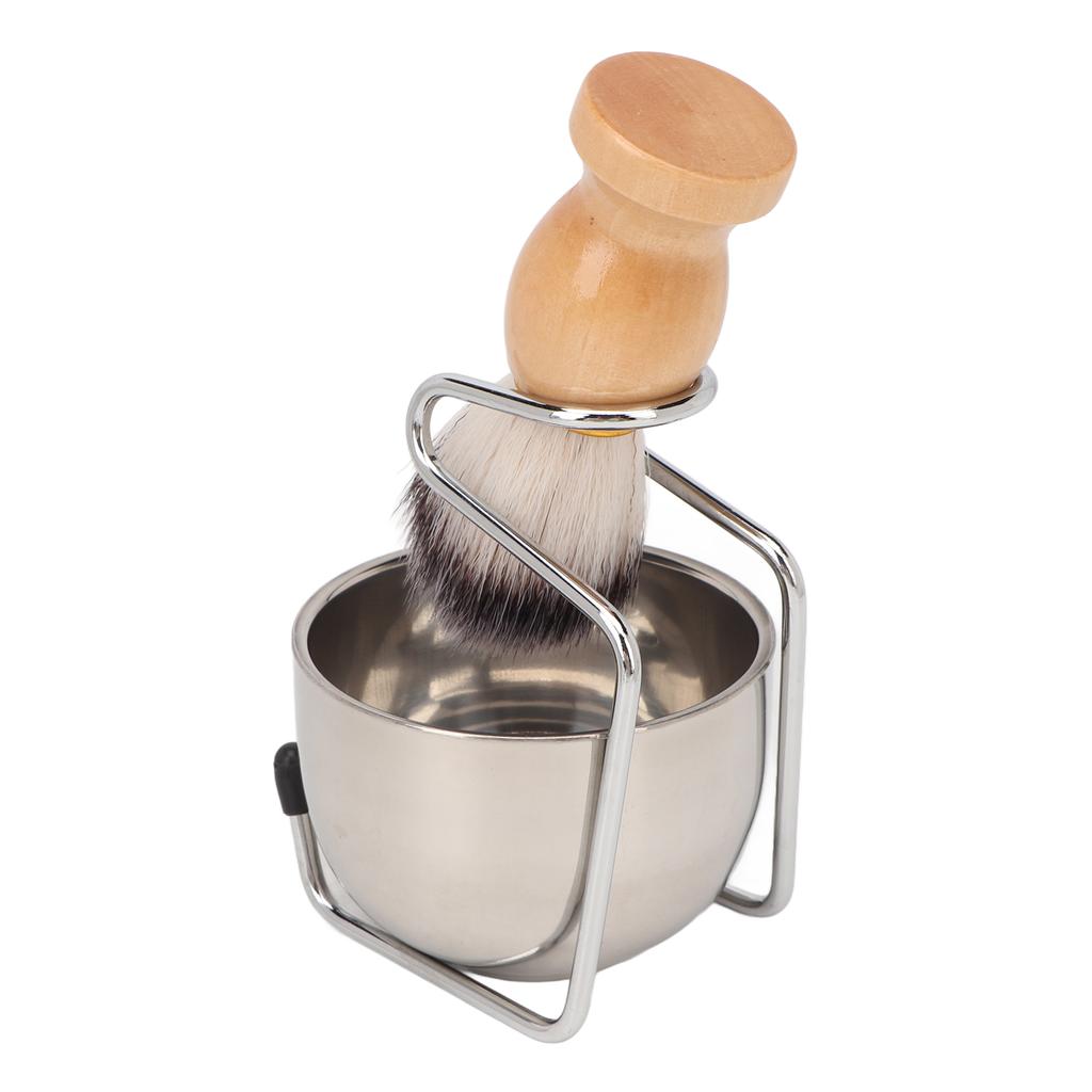 Men Shaving Brush Set Multifunctional 3 in 1 Shaving Brush Holder Soap Bowl Kit for Home Salon