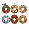 Elegant Holiday Party Supplies 6 Pcs Diamond Art Christmas Ornaments, 2D Flat Pearl Painting Timeless Seasonal Decorations Pattern Hanging Decoration