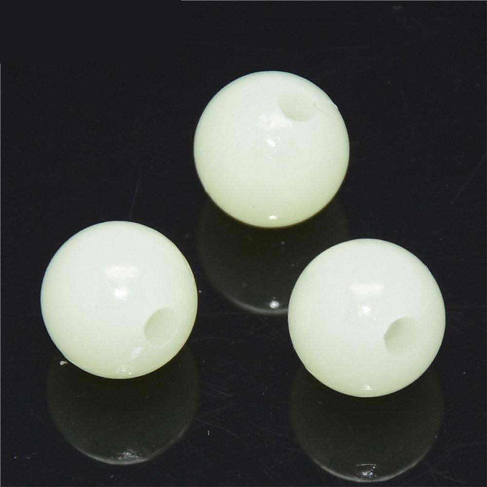 200pcs Round Soft Rubber Luminous Fishing Space Beads Glow Fluorescent In Dark 4-12mm More Size Choose Fishing Lure Bead Tools