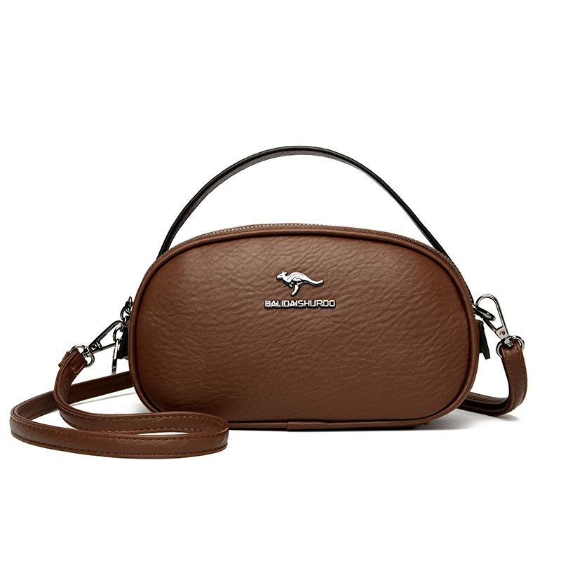 Fashionable Round Small Bag for Women New Shoulder Bag Solid Color Casual Large Capacity Mobile Phone Bag for Women