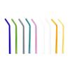 Reusable Drinking Glass Straws Heat and High Temperature Resistant Glass Straw Elbow for Smoothie Milkshakes Drinks 8mm*20cm
