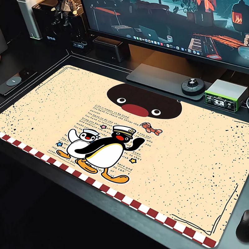 Penguin Adventure Large Size Mouse Pad Large Gaming Table Cushion Nonslip Laptop Tablet Big Mousepad Xxl Mat Mini Pc Playmat With Lock Edge