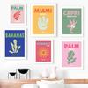 Famous Travel City Miami Bondi Palms Capri Wall Art Canvas Painting Abstract Posters Prints Pictures For Living Room Home Decor