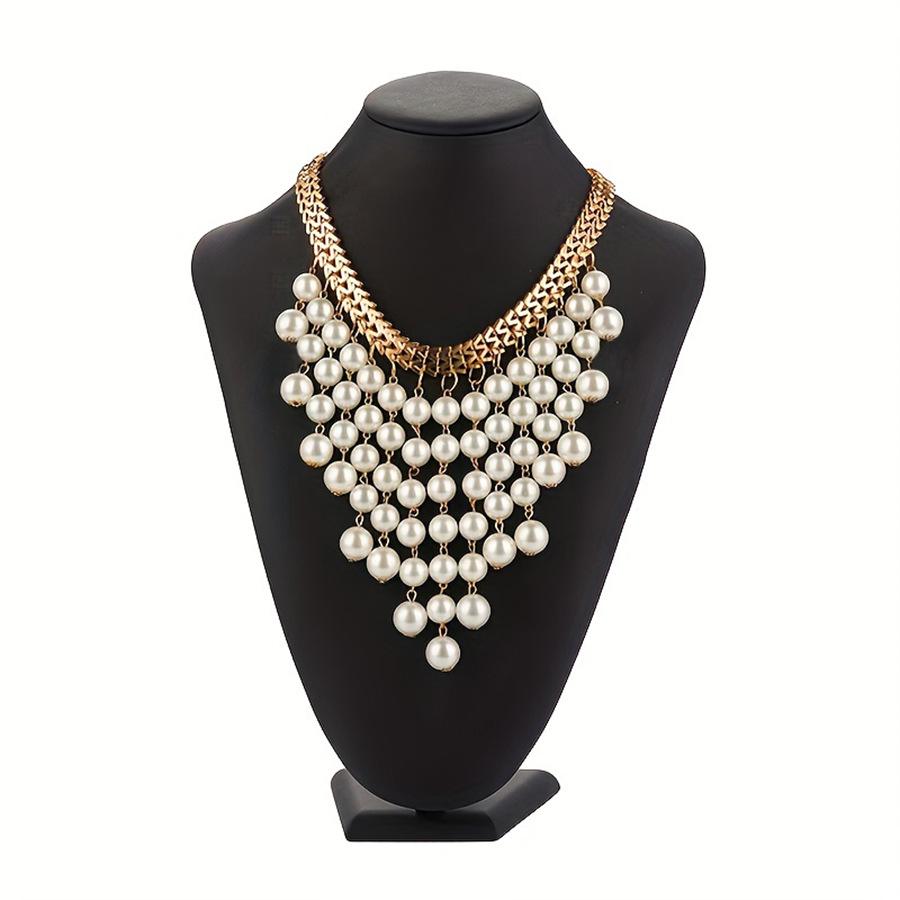 European American Tassel Long Pearl Necklace Versatile Fashion Jewelry