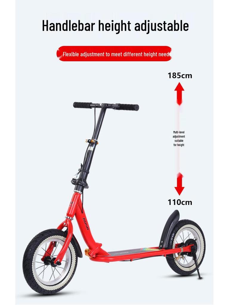 Folding Two-Wheel Scooter for Teens & Adults with Handbrake