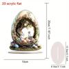 M-Easter Egg Shaped Cottage Rabbit Acrylic Ornament 2D Flat Cute Rabbit Desktop Ornament Easter Gift