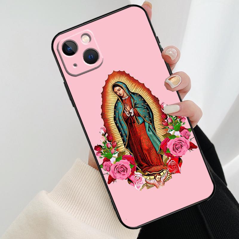 Virgen De Guadalupe Virgin Mary Phone Case For iPhone 11 12 13 14 15 16 Pro XS Max Mini Cover For iPhone X XR Plus Back Case
