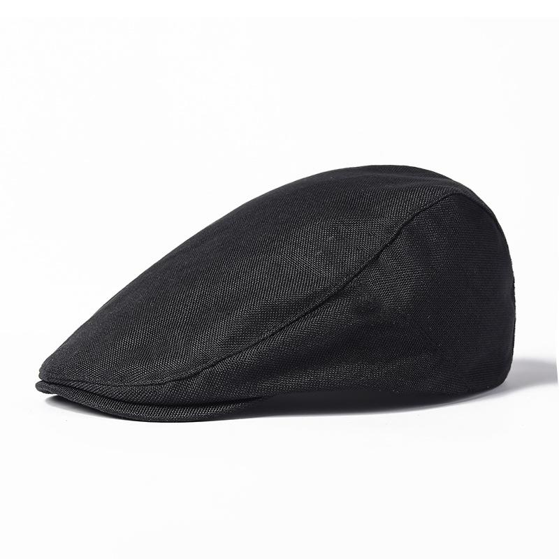 Cotton and Linen Forward Cap Men's Simple Retro Duck-teak Cap Autumn Hat Literary Youth Beret Old Man Cap