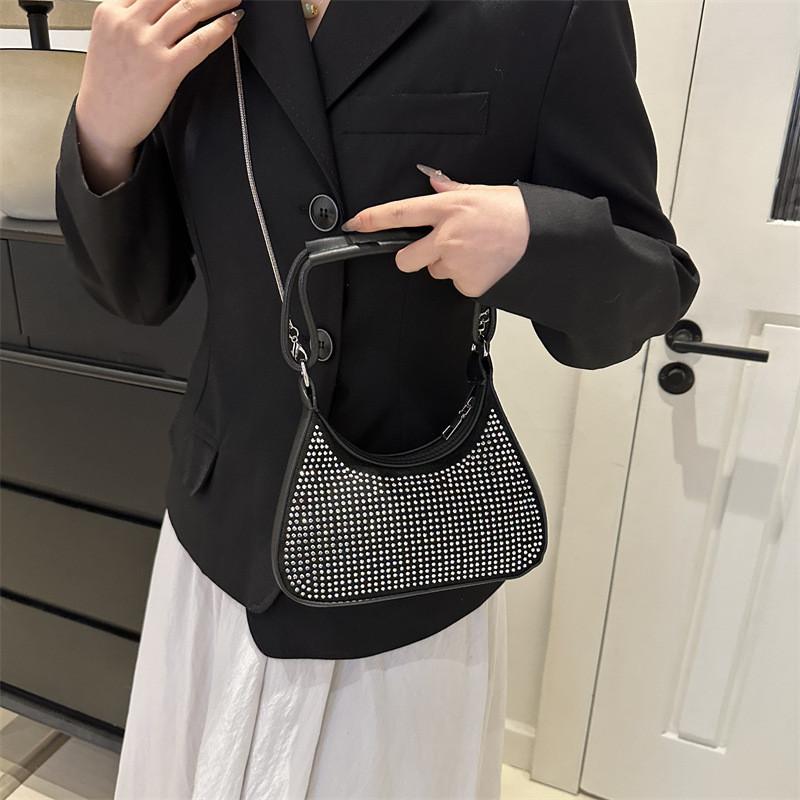Stylish Fashionable Rhinestone Single Shoulder Bag Elegant Trendy Crossbody Purse For Women
