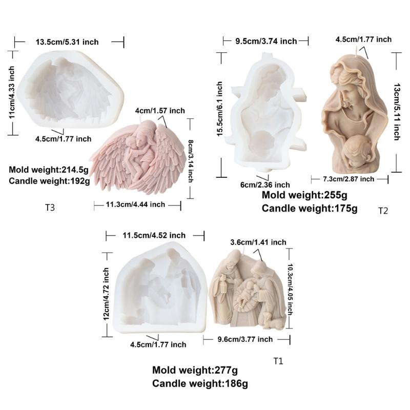 Resin Mold Silicone Texture with Prayer Pattern Candle Moulds for Table and Bedroom for Crafting Unique Table Decors