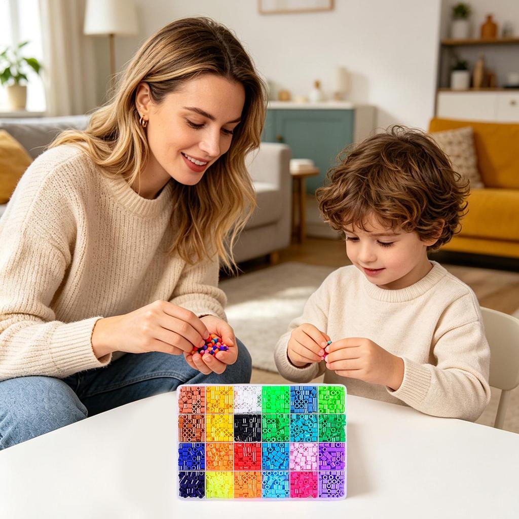 Fuse Beads 24-Color DIY Crafting Supplies Bead Melting Craft Kits for Kids Teens Adults Hobbyists Home Studio Workshop Classroom