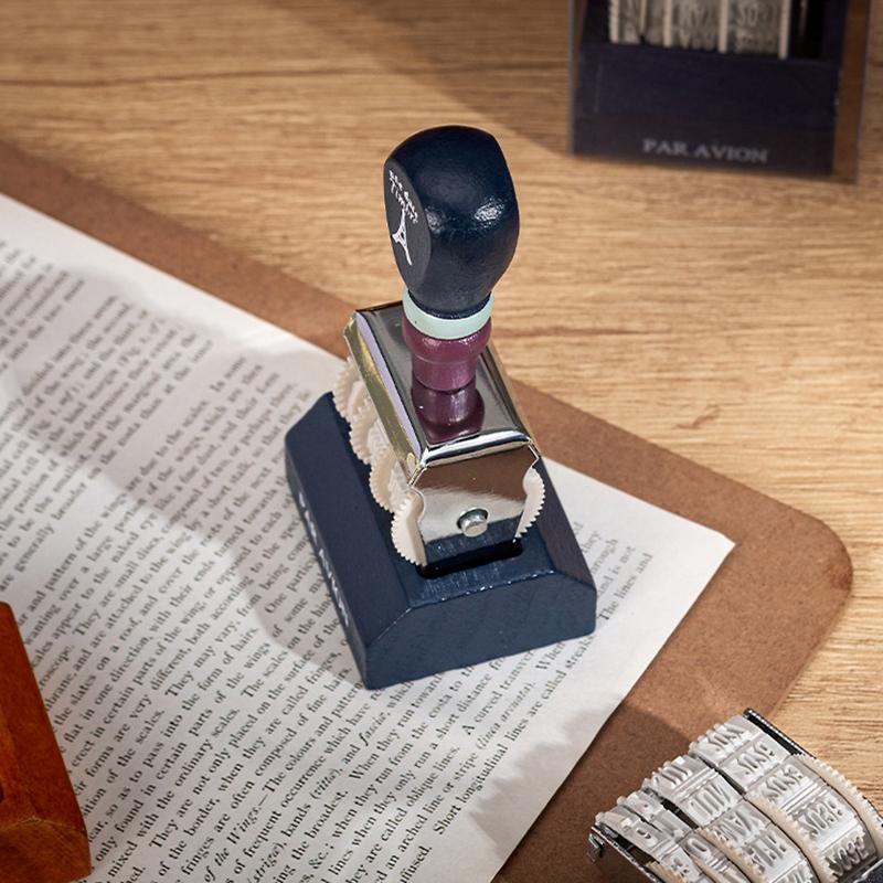 Vintage Datumsstempel DIY Konto Einstellbarer Jahr Monat Tag Rollstempel Grenzüberschreitender Jahresstempel