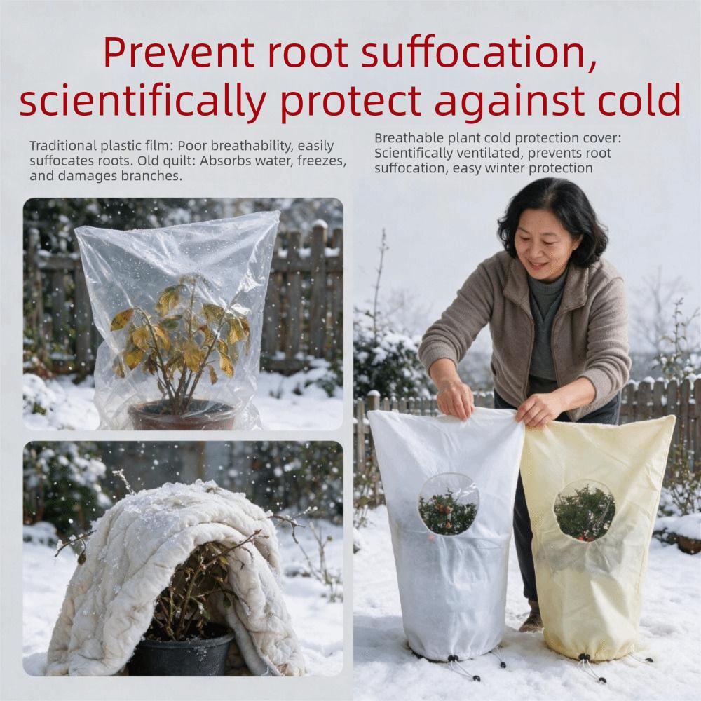 Breathable Plant Frost Protection Cover Non-Woven Fabric Winter Warm Keeping Bag  Outdoor
