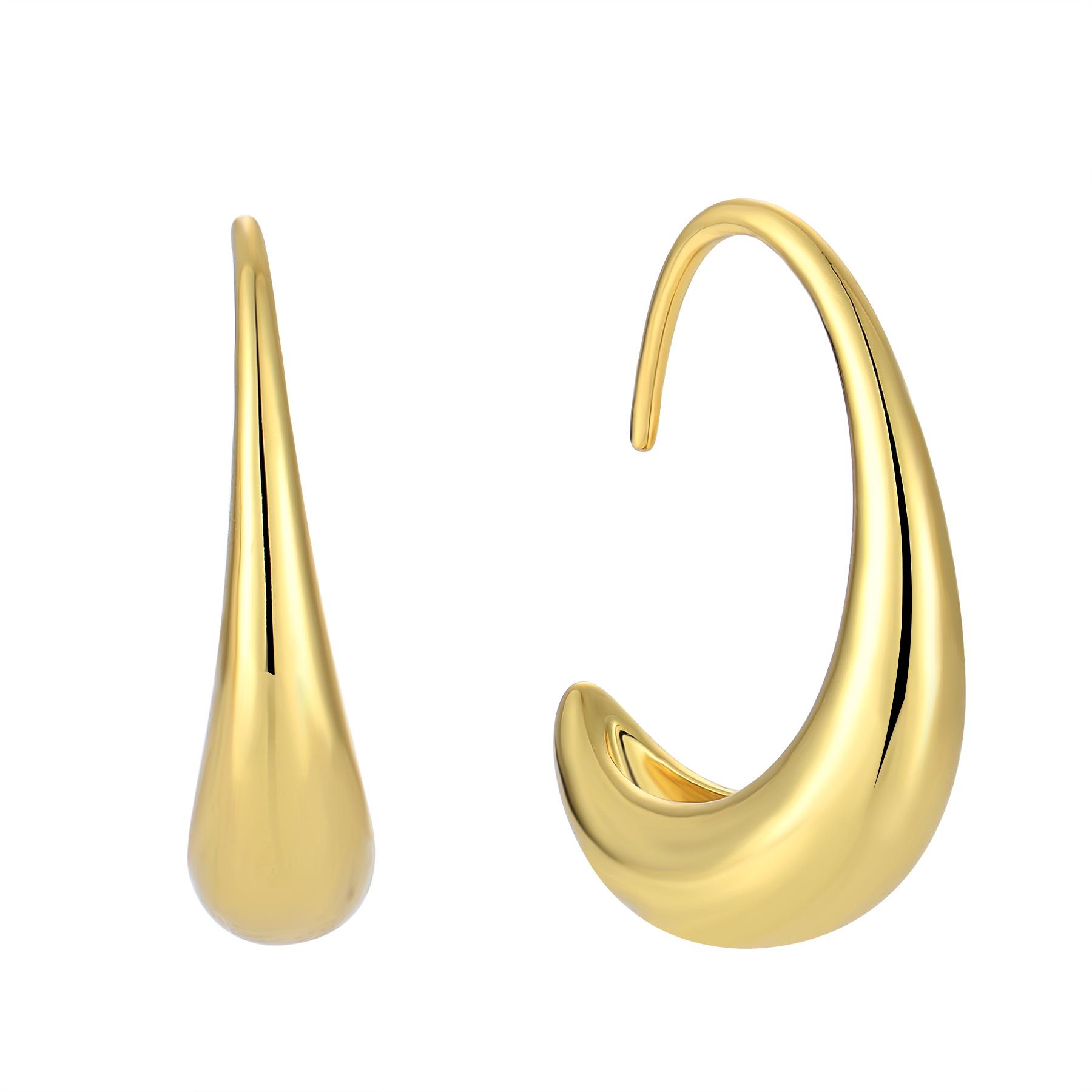 18K Gold-Plated Teardrop Hoop Earrings for Women - S925 Sterling Silver Luxury S925 Silver