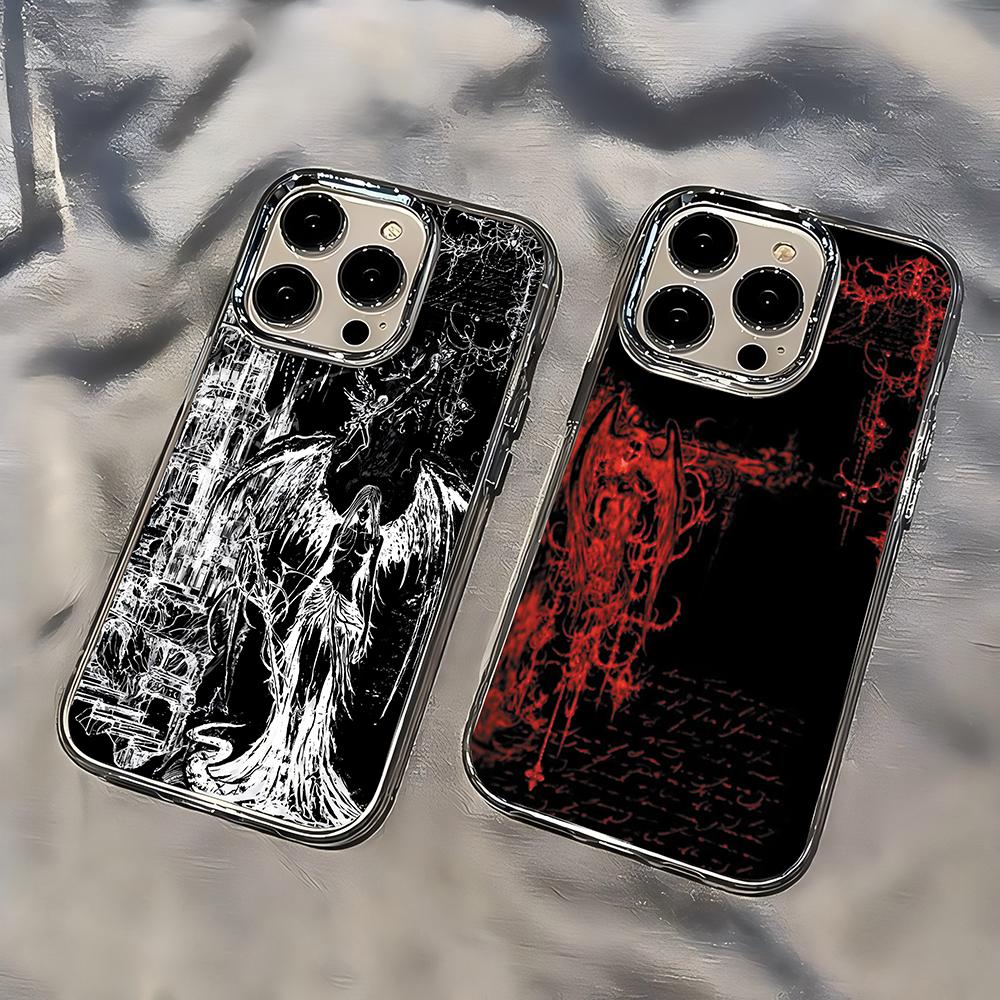 Phone Case For iPhone 17 16e 16 15 14 13 12 11 Pro Max  8 7 Air Plus Transparent Soft Cover Gothic Cyber Sigil Cross