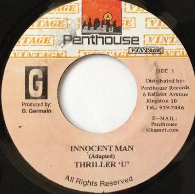 7inch Record THRILLER U - Innocent Man NONE Penthouse Vinta Jamaica Reggae, Ska & Dub Used